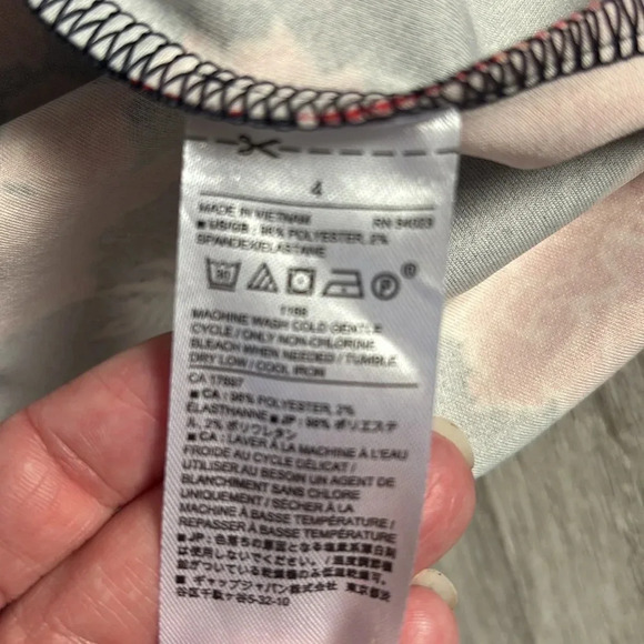 Banana Republic Navy Blue Red Floral Print Dress Size 4 - Picture 9 of 10